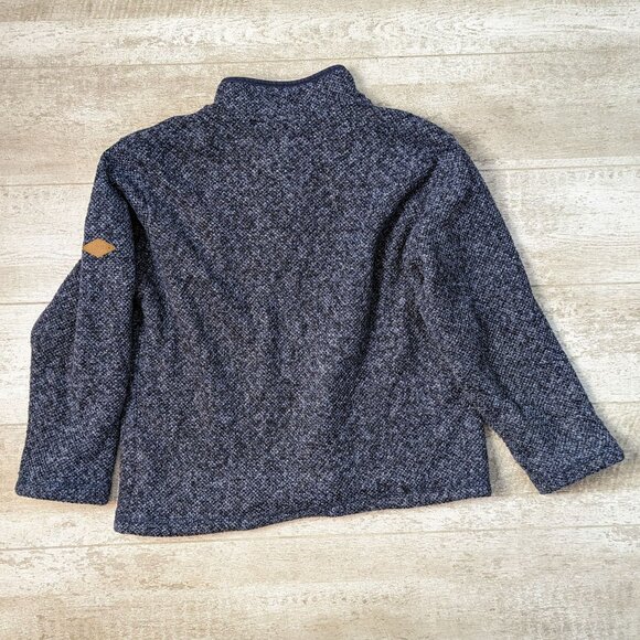 Orvis 1/4 Zip Sherpa Lined Sweater Men's Medium Blue Long Sleeve High Neck - Picture 2 of 6